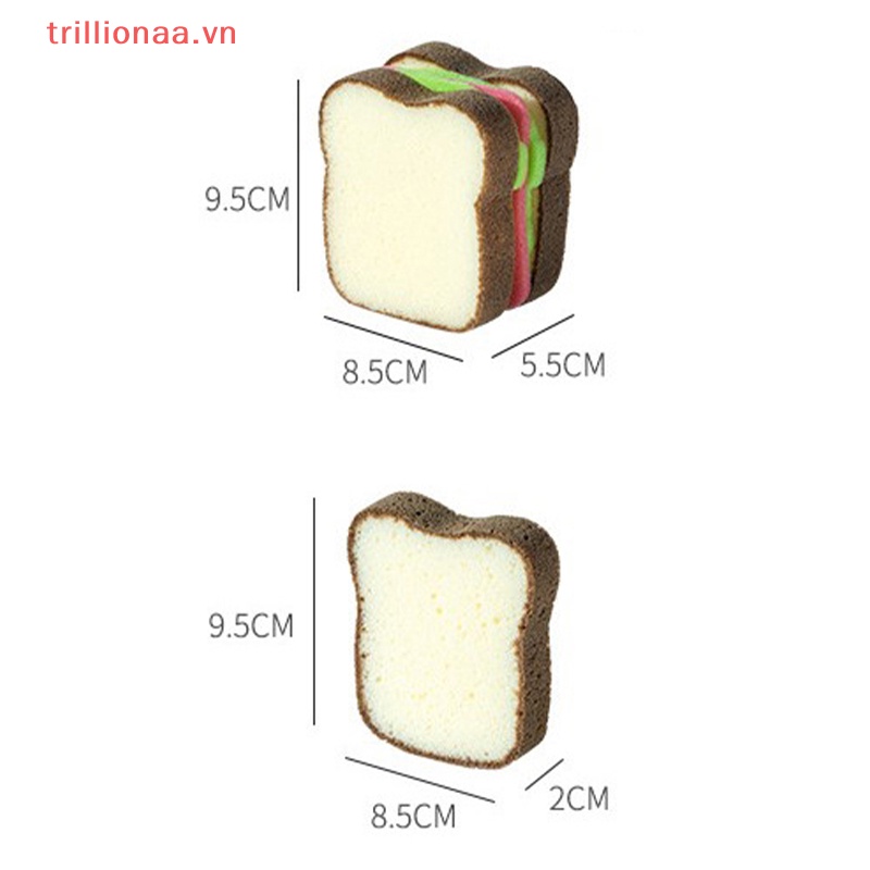 Mút Rửa Chén Hình Bánh Mì Trillionaa Độc Đáo Tiện Dụng Cho Nhà Bếp