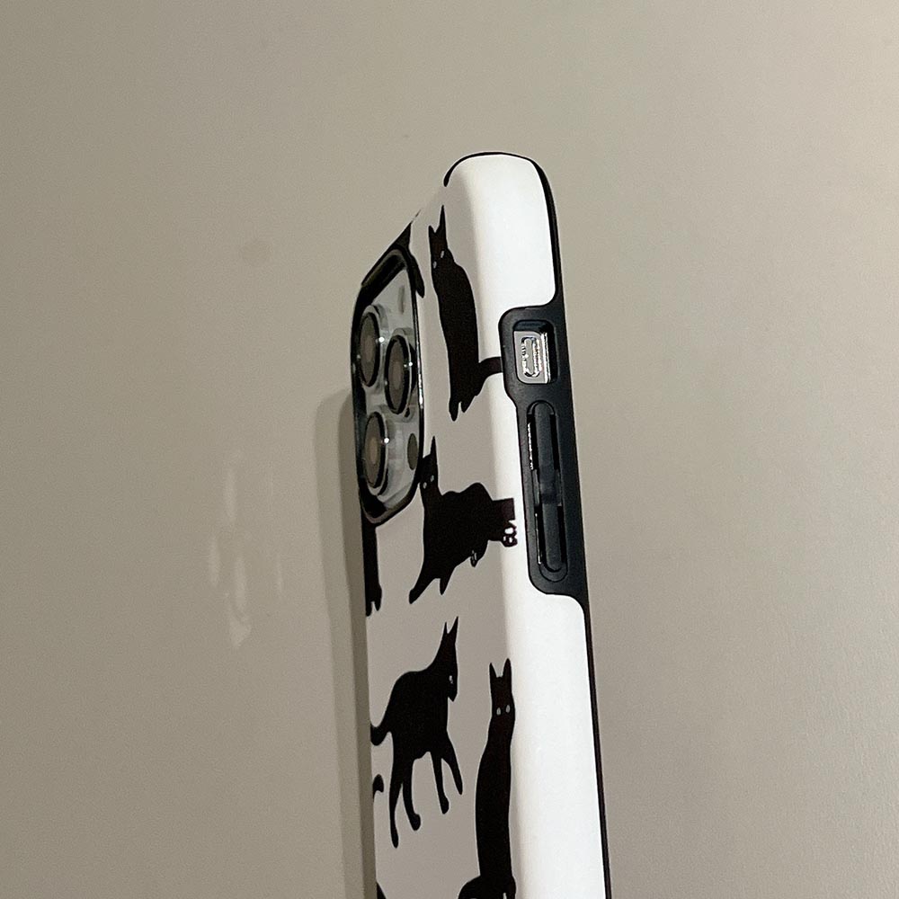 Ốp Điện Thoại Cứng Hình Mèo Đen Cho iphone 11 12 12pro 12promax 13 13pro 13promax 14 14pro 14promax 15 15pro 15plus 15promax