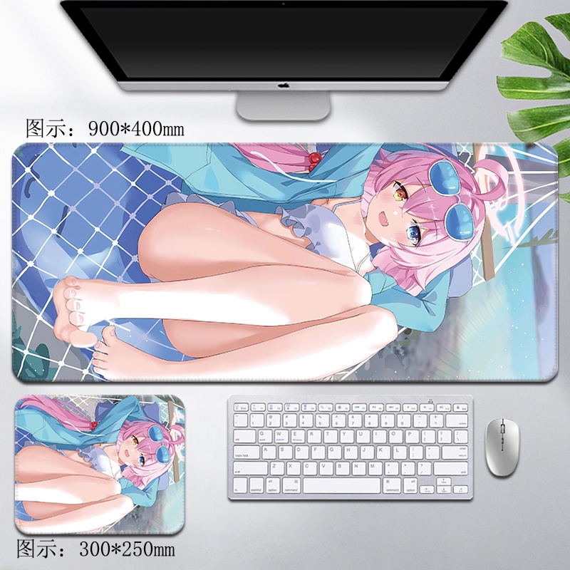 Takanashi Hoshino Mouse Pad Swimsuit Uncle Oversized Blue Archive Archive Anime Peripheral Locking Keyboard Desk Pad