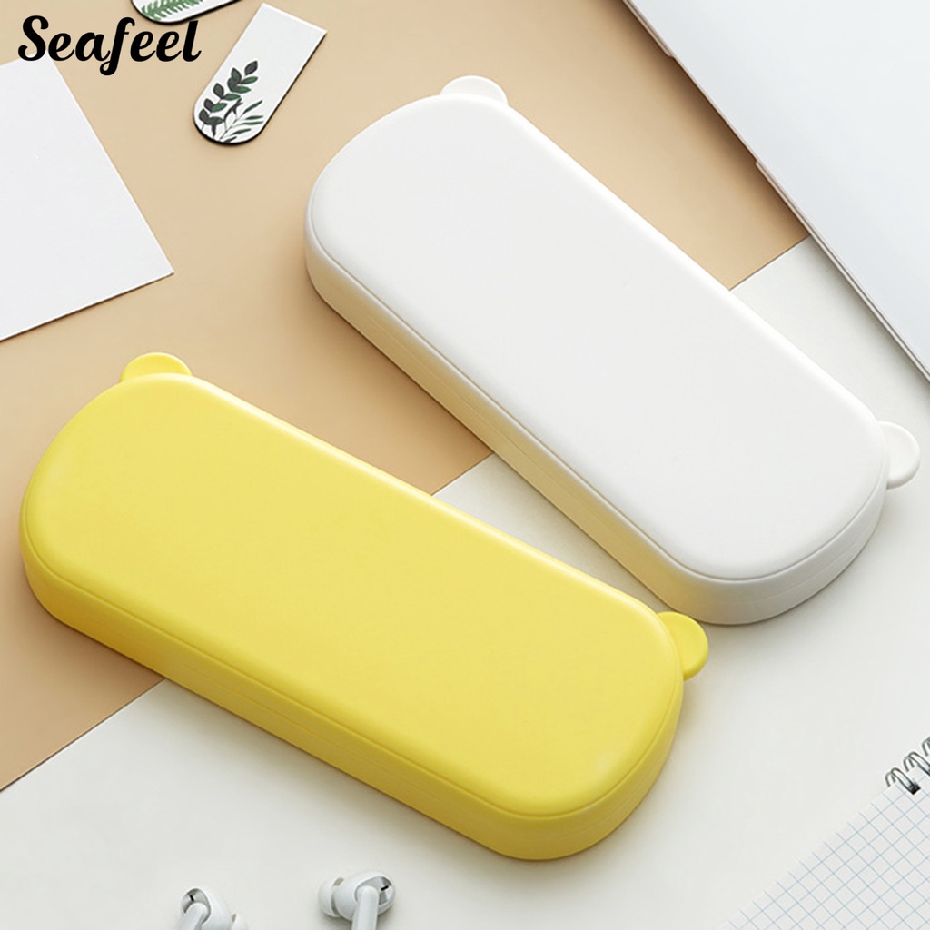 Hộp Đựng Bút Dạng Thạch Nhiều Ngăn Đa Năng Hình Gấu Hoạt Hình Tiết Kiệm Không Gian Cho Trẻ Em