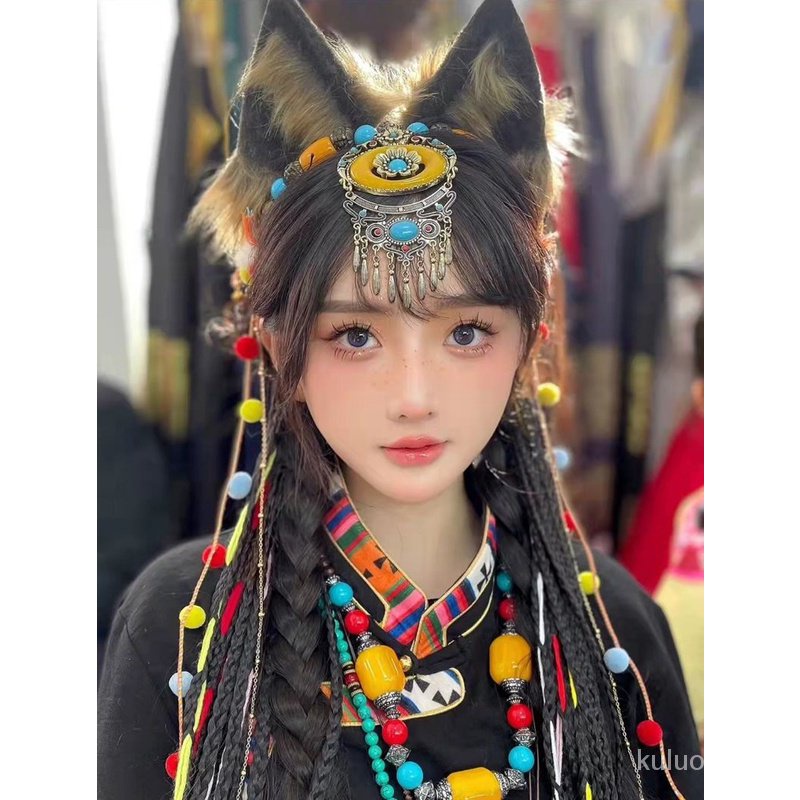 Tóc Giả Thắt Bím Tua Rua Nhiều Màu Sắc Phong Cách Tây Tạng Tây Tạng Tây Tạng