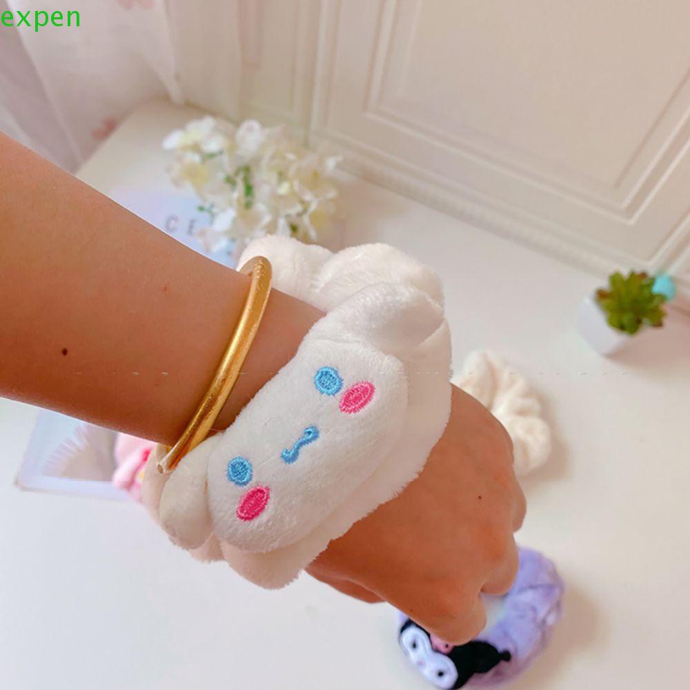 Dây Cột Tóc Phủ Lông Họa Tiết Hoạt Hình Kuromi Dễ Thương Cho Nữ