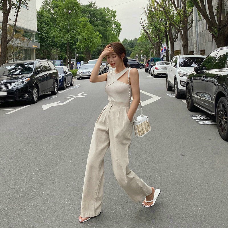 Quần Linen Nút Chéo Z.R