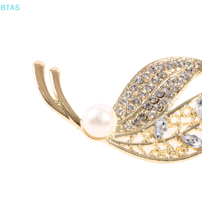 Ghim Cài Áo Hình Lá Đính Đá Thanh Lịch Cho Nữ