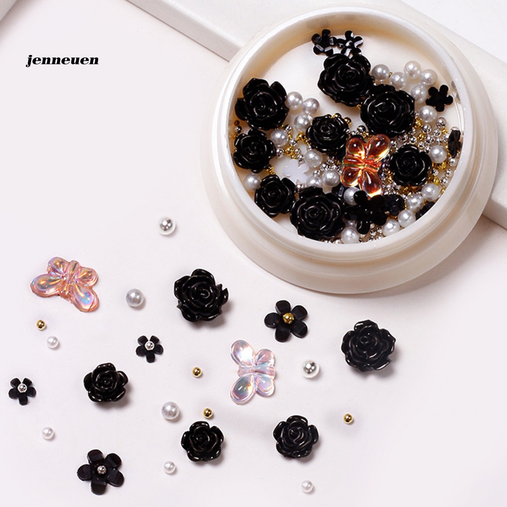 1 Hộp Hoa Trà 3D Lấp Lánh Không Phai Màu Trang Trí Móng Tay DIY