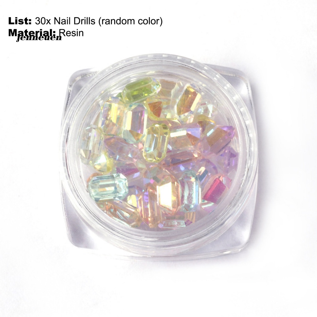 Set 30 Phụ Kiện Trang Trí Móng Tay Nghệ Thuật 3D Nhiều Màu Sắc Lấp Lánh