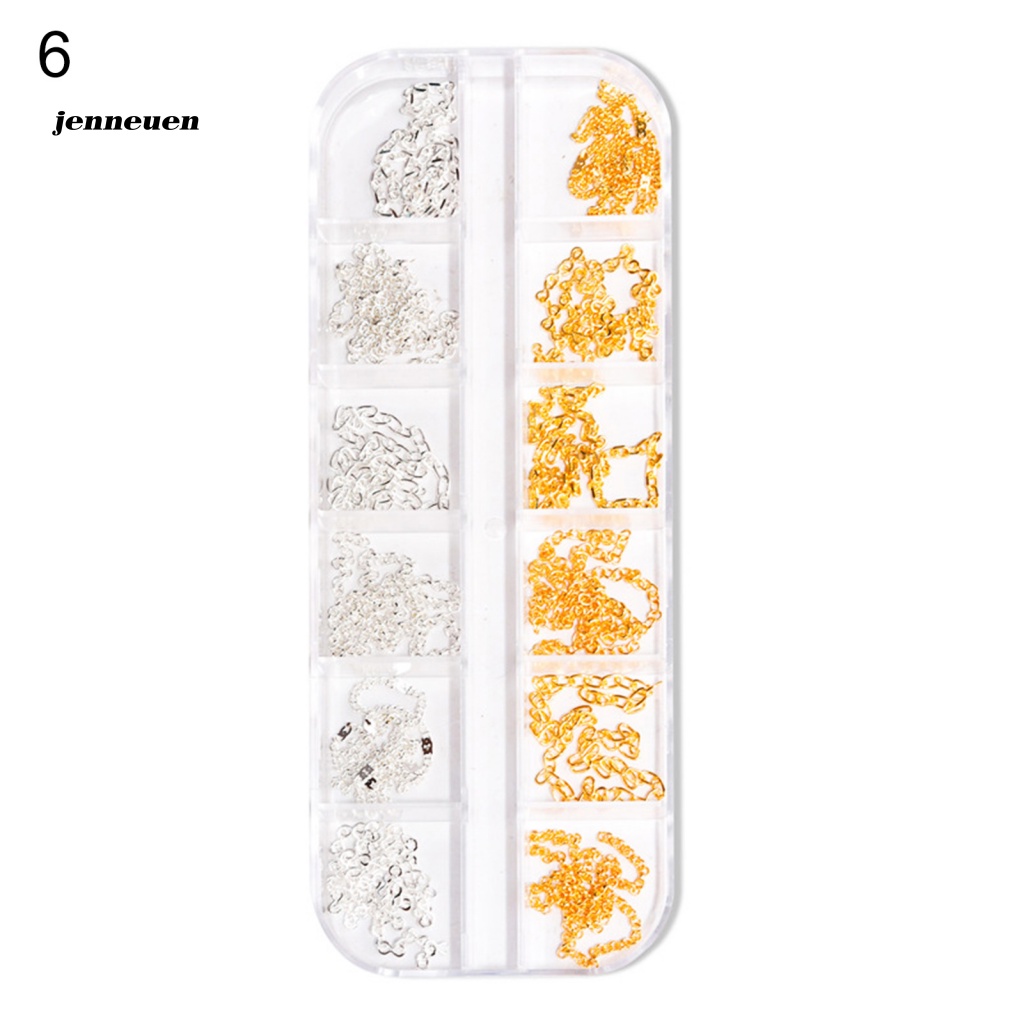 Set 12 Dây Xích Nhiều Màu Sắc Dùng Trang Trí Móng Tay Nghệ Thuật
