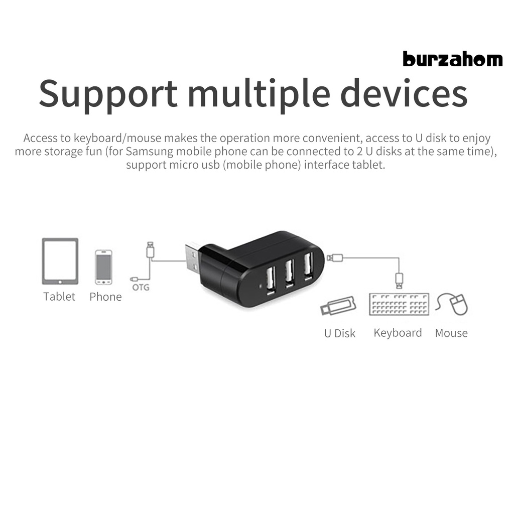 Bộ Chia Cổng USB2.0 Mini 3 Trong 1 Chống Nhiễu Ổn Định Cho Máy Ảnh