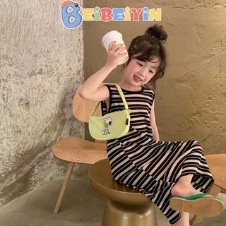 Đầm thun dài sát nách họa tiết sọc ngang thời trang dành cho nữ