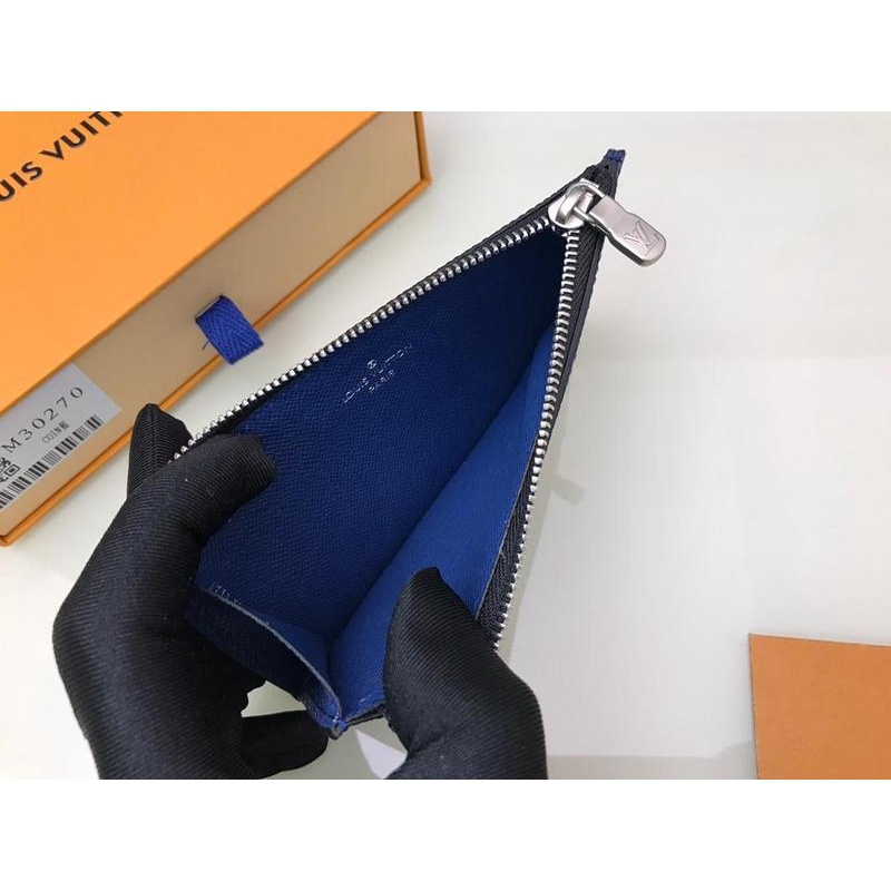 Ví Louis Vuitton M30270 Bằng Da Thật Màu Xanh Dương Có Dây Xích Dài