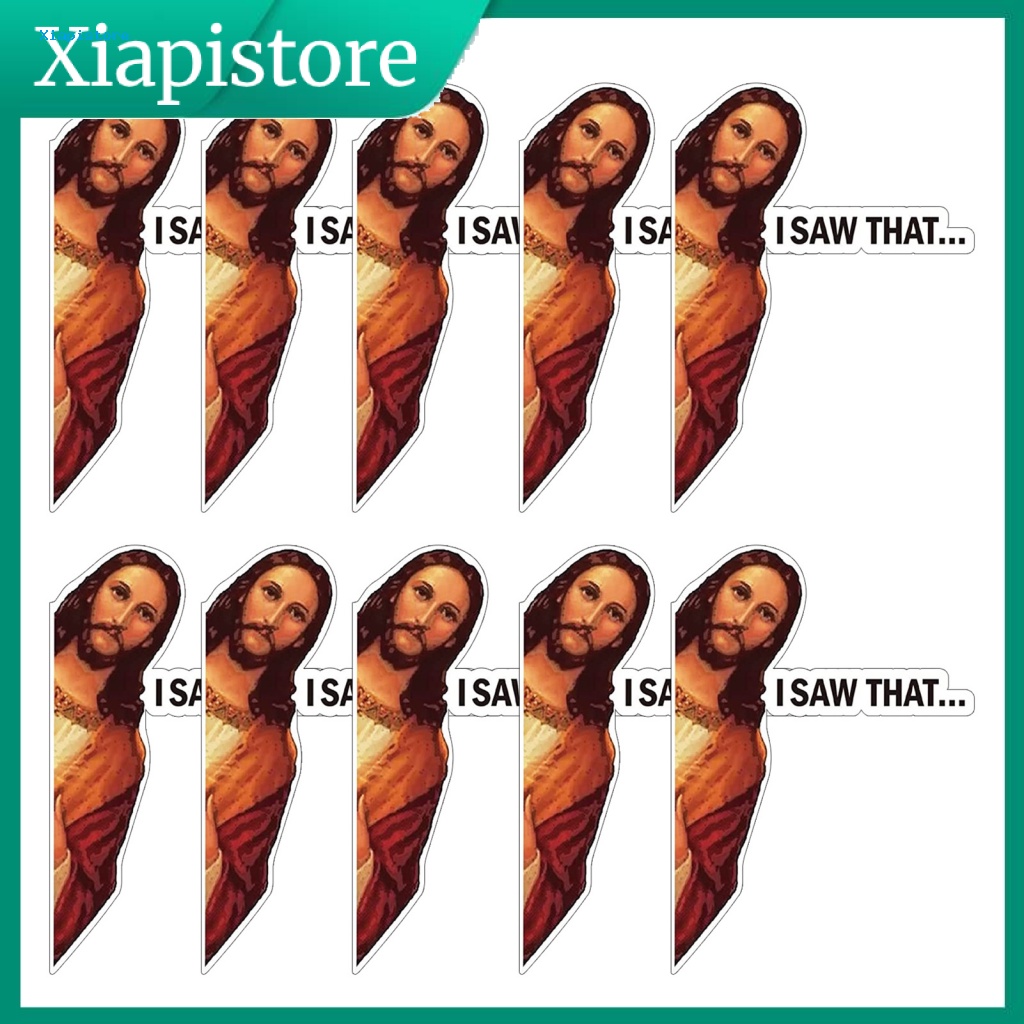 [Xiapistore] Set 10 Miếng Dán PET In Chữ I Saw That Vui Nhộn Cho Xe Hơi Ván Trượt