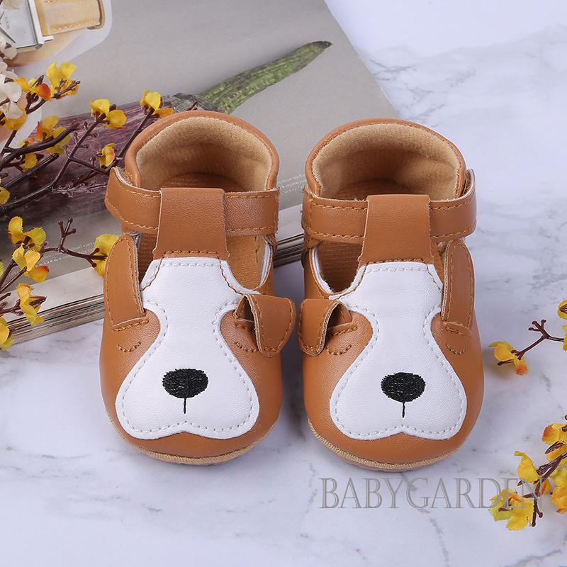 Giày Da Đế Mềm Chống Trượt Họa Tiết Động Vật Xinh Xắn Cho Bé