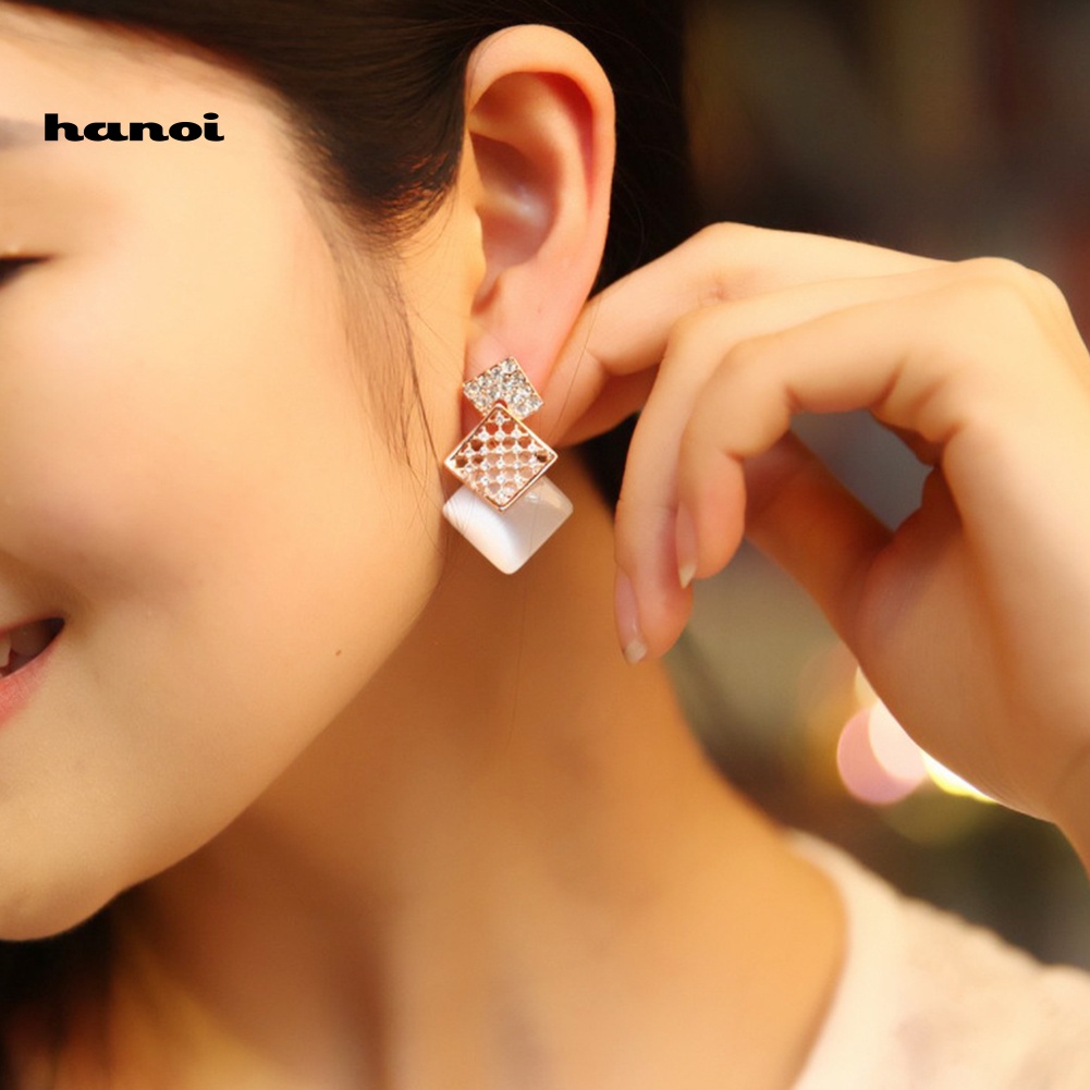 Set Vòng cổ + Bông Tai ĐíNh NgọC MắT MèO Giả ThờI Trang Cho