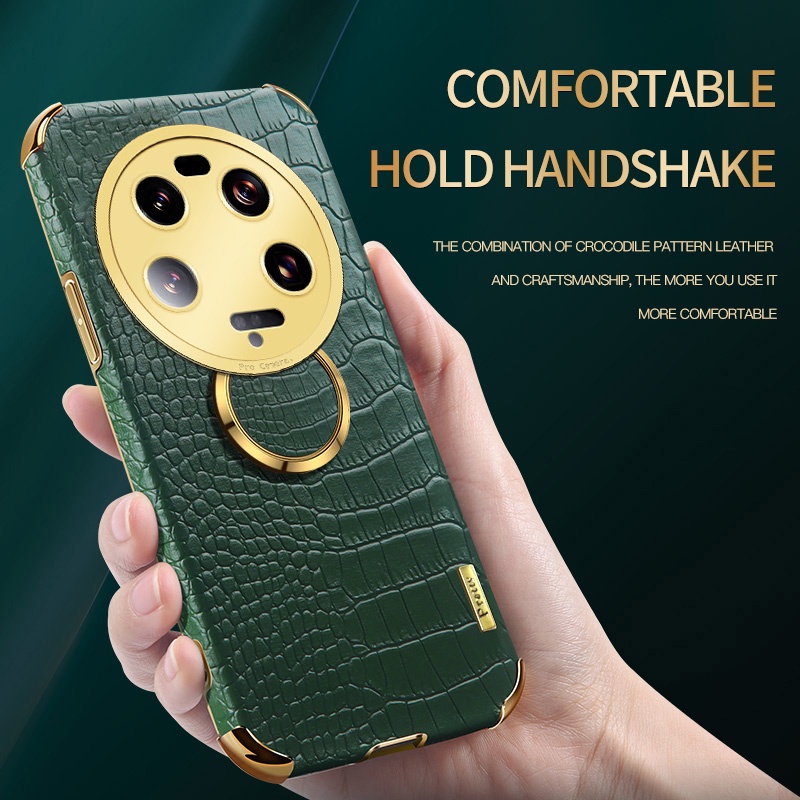 Ốp Điện Thoại Da Cá Sấu 6D Có Vòng Đỡ Cho Xiaomi Mi 13 12T 11T 10T Pro 11 Lite NE 5G Ultra