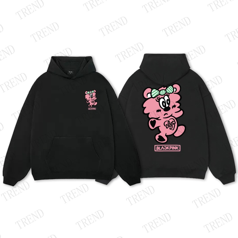 Áo Hoodie Dáng Rộng In Hình Hoạt Họa BLACKPINK x Vedy JISOO Thời Trang Xuân Thu Hàn Quốc Cho Cặp Đôi