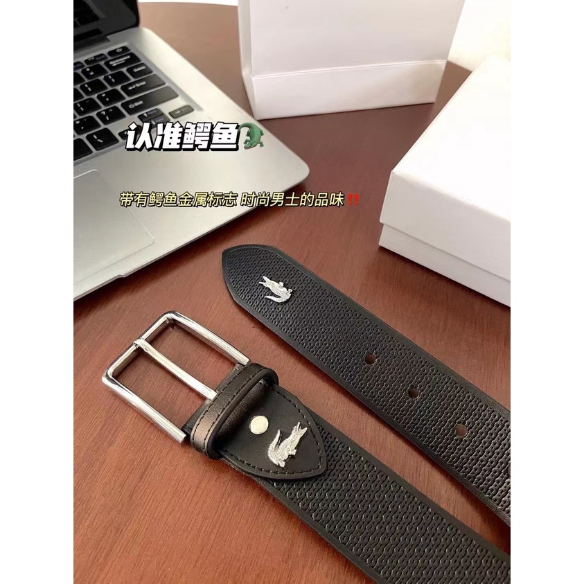 Lacoste thắt lưng nam da thật sang trọng dây đeo thắt lưng quần jean ghim khóa thắt lưng hộp quà