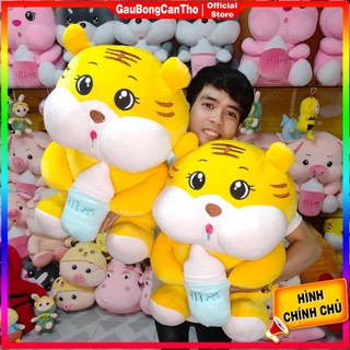 Gấu bông hổ ôm bình sữa đáng iu - thú nhồi bông con cọp