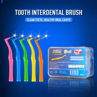 20 chiếc Bàn Chải Kẽ Răng Góc Bàn Chải Kẽ Răng Loại L Giữa Răng–Niềng Răng Bàn Chải Làm Sạch Răng 【bluey】