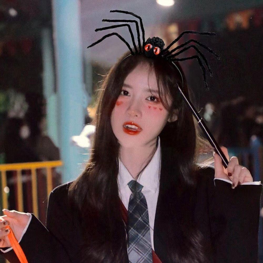Băng Đô Cài Tóc Hình Mạng Nhện Bằng Bông Hóa Trang halloween