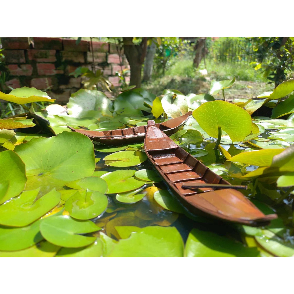 Mô hình thuyền xuồng ba lá mini decor cho bể thủy sinh, tiểu cảnh