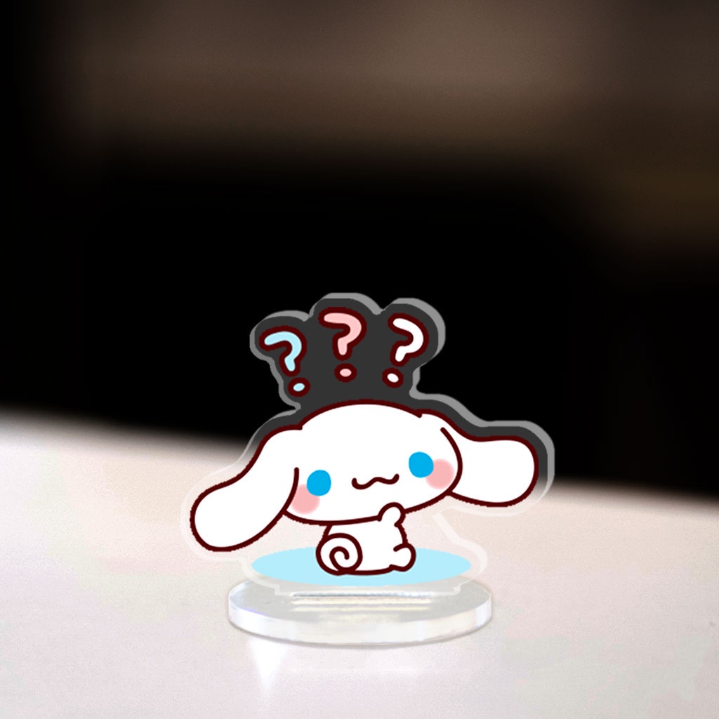 Mô hình Mini Sanrio Standee Chibi Các Nhân Vật Hello Kitty Kuromi Keroppi Melody trang trí góc học tập cao 3cm