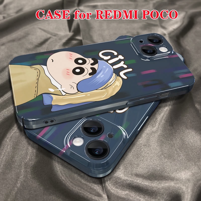 Ốp Điện Thoại Cứng Chống Rơi Hình Shinchan Cho Redmi Note 12 5G 11 Pro + 11S 10 2022 12C A1 POCO X4 GT X3 X2 M4 M3 Pro F4 F3 F2