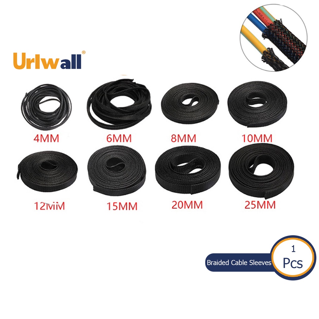 Urlwall Cuộn Dây Cách Nhiệt Màu Đen Dài 5M Dùng Cho Xe Máy 4 / 6 / 8 / 10 / 12 / 15 / 20 / 25 / 30mm Sự Bảo Vệ