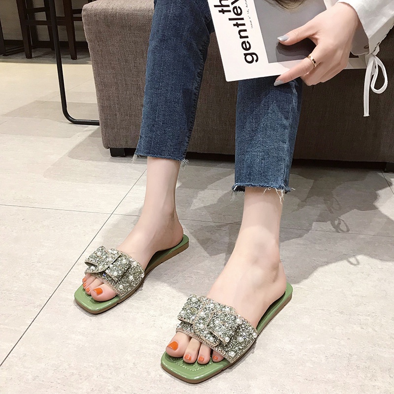 Dép Sandal Hở Ngón Mũi Vuông Đế Bằng Thời Trang Mùa Hè Hàng Mới 2023 Dành Cho Bạn Nữ Mang Ngoài Trời