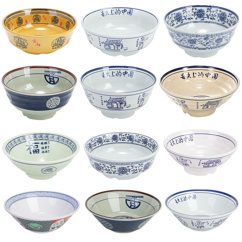 Bộ đồ ăn bằng Melamine tô mì Bát Ramen sáng tạo Nhật Bản đặc biệt tô mì Bột súp Tô nhựa tô mì thương