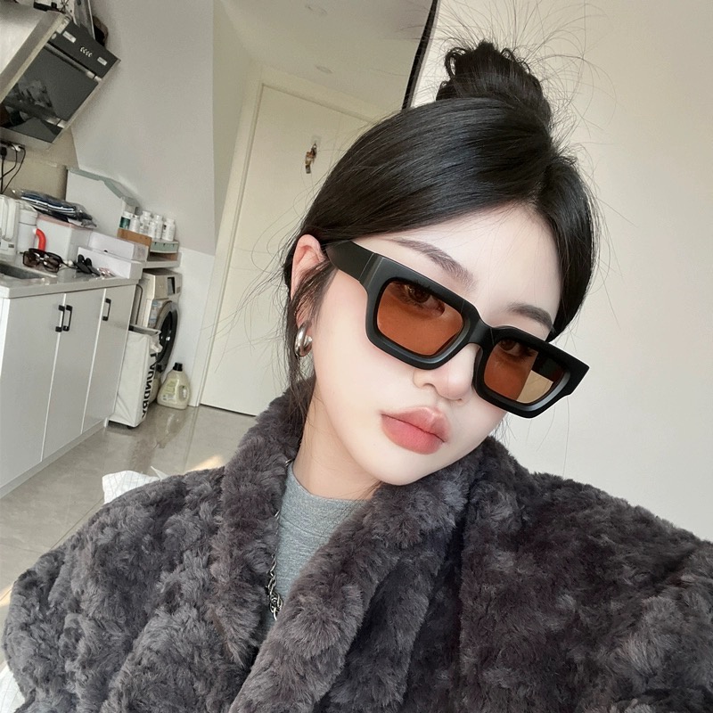 Kính Mát Gọng Vuông Dày Phong Cách Hip Hop Vintage Thời Trang Cho Nam Và Nữ