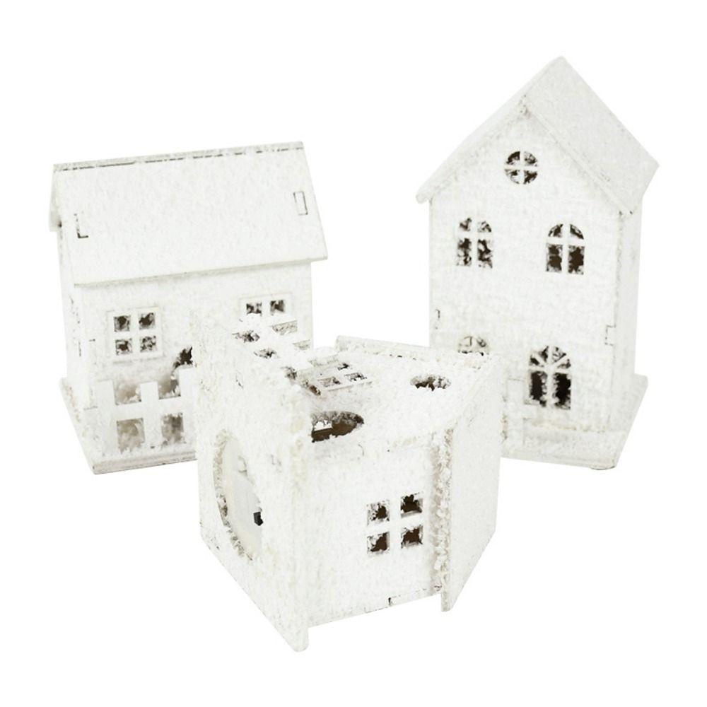 Nhà Gỗ Giáng Sinh mini Phát Sáng giovanni Lâu Đài Có Bông Tuyết Giáng Sinh