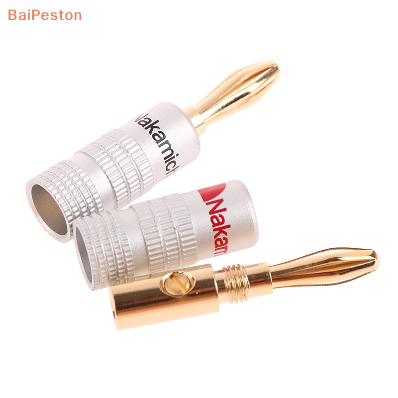 Set 2 Phích Cắm Bắp Chuối Mạ Vàng 4mm Nối Dây Loa