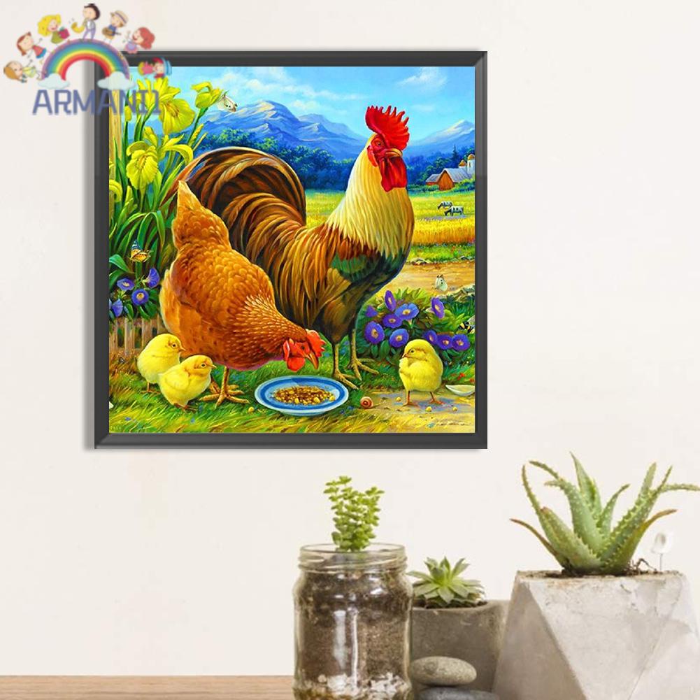 Armani.vn Bộ Tranh Đính Đá 5d diy Hình Gà Trống Để Trang Trí Nhà