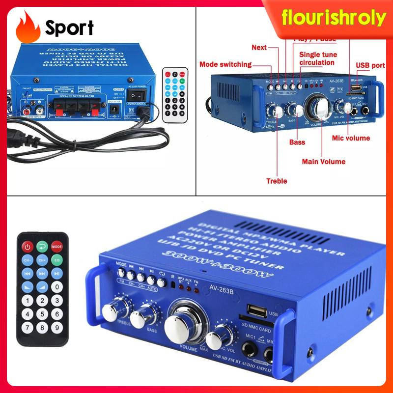 Bộ Khuếch Đại Âm Thanh HIFI 600W Mini Bluetooth 5.0 Kèm Điều Khiển Từ Xa