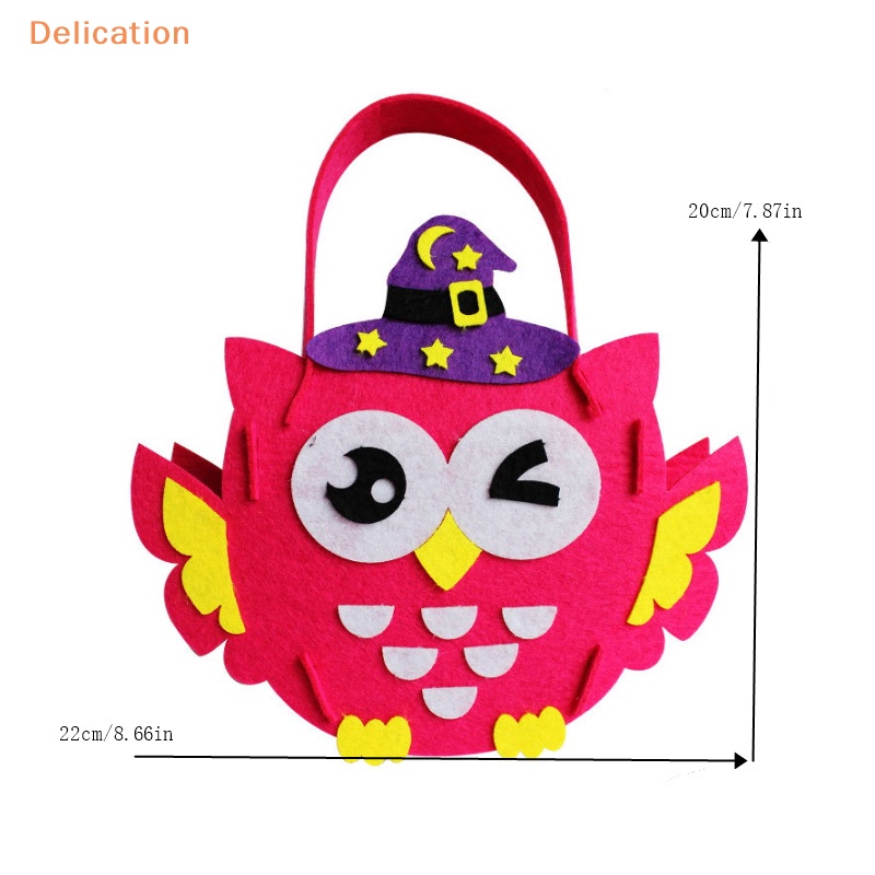Túi xách tote ELEBUY đựng quà tặng bánh kẹo nhỏ gọn thiết kế bí ngô/ dơi/ cú/ đầu lâu trang trí tiệc lễ hội Halloween