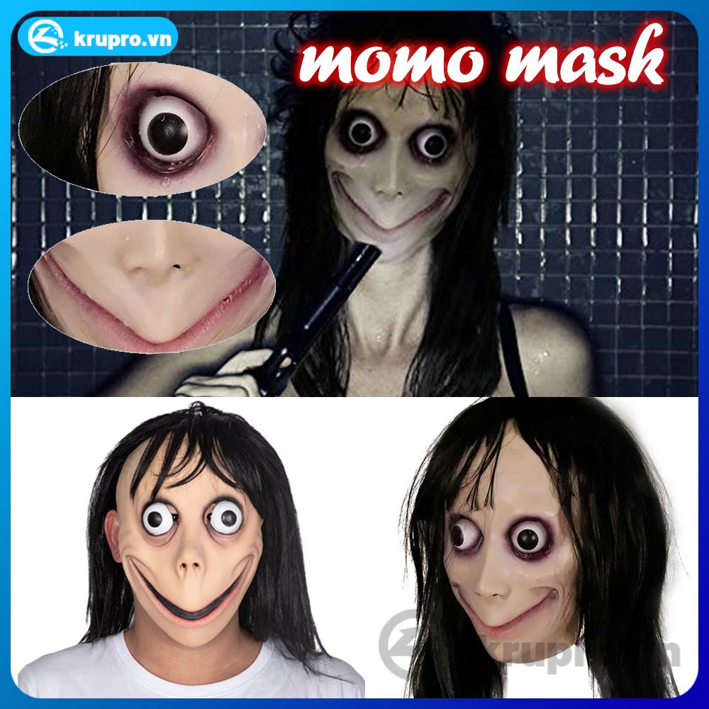 Halloween Đạo Cụ Kinh Dị Tóc Dài Mặt Nạ Nụ Cười Ma Quái Làm Kỳ Lạ Toàn Bộ Con Người Giả Nhập Vai Trùm Đầu Đồ Chơi Trẻ Em Bán Chạy