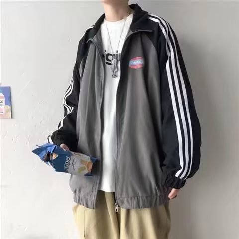 Áo Khoác Bóng Chày Form Rộng Phối Màu Tương Phản Thời Trang Hàn Quốc Cho Nam