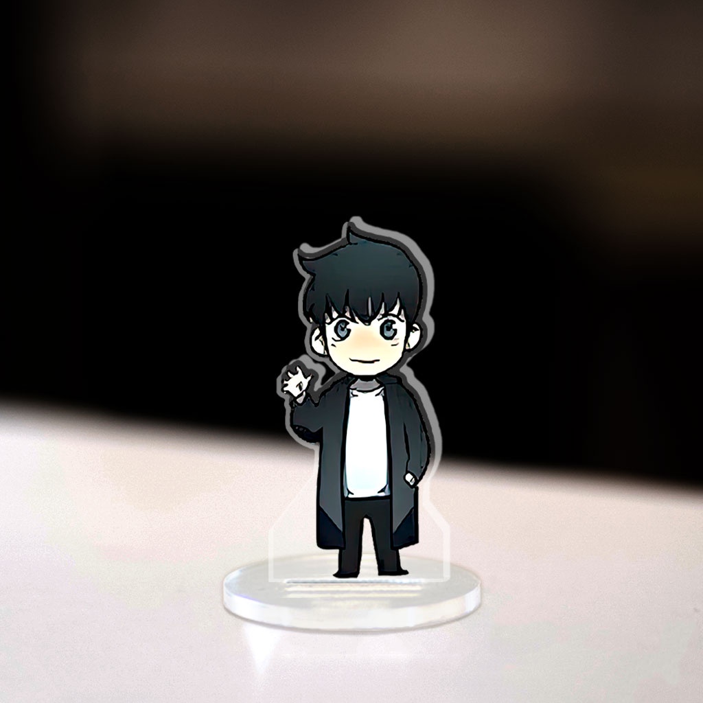 Mô hình Mini Solo leveling Sung Jiwoo Choi Jung In Cha Hae In Standee Chibi Anime Manga trang trí góc học tập cao 3cm