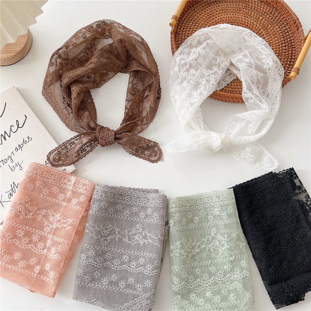 53*53*85cm Embroidered Small Shawls Solid Color Scarves Hollow Out Floral Thin Bohemia Bandana