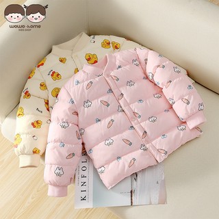 Wo wo áo khoác đệm cotton nhỏ lót bên trong kho báu và kho báu cho trẻ em mặc ở nhà mùa đông mới