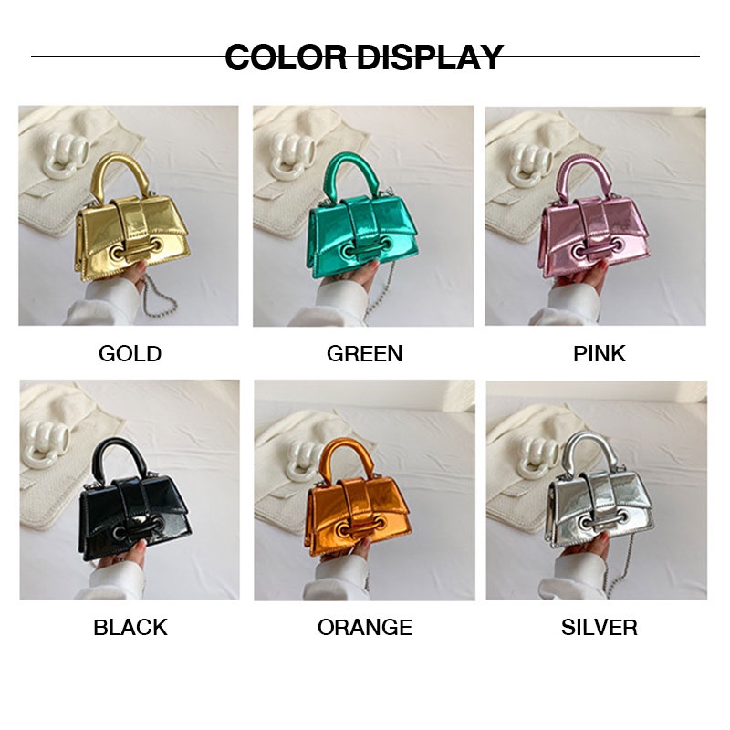 Túi Đeo Chéo mini Màu laser Bóng Thời Trang Hàn Quốc Cho Nữ