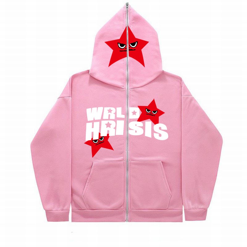 Áo Nỉ Dài Tay In Chữ Y2K Và Ngôi Sao Có Khóa Kéo Toàn Diện Phong Cách Hip Hop Đường Phố Gothic Harajuku Dành Cho Nữ