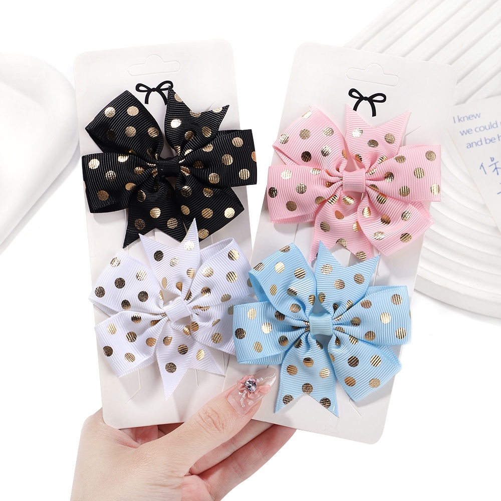 Set 2 Kẹp Tóc Nơ Xinh Xắn Dành Cho Bé Gái