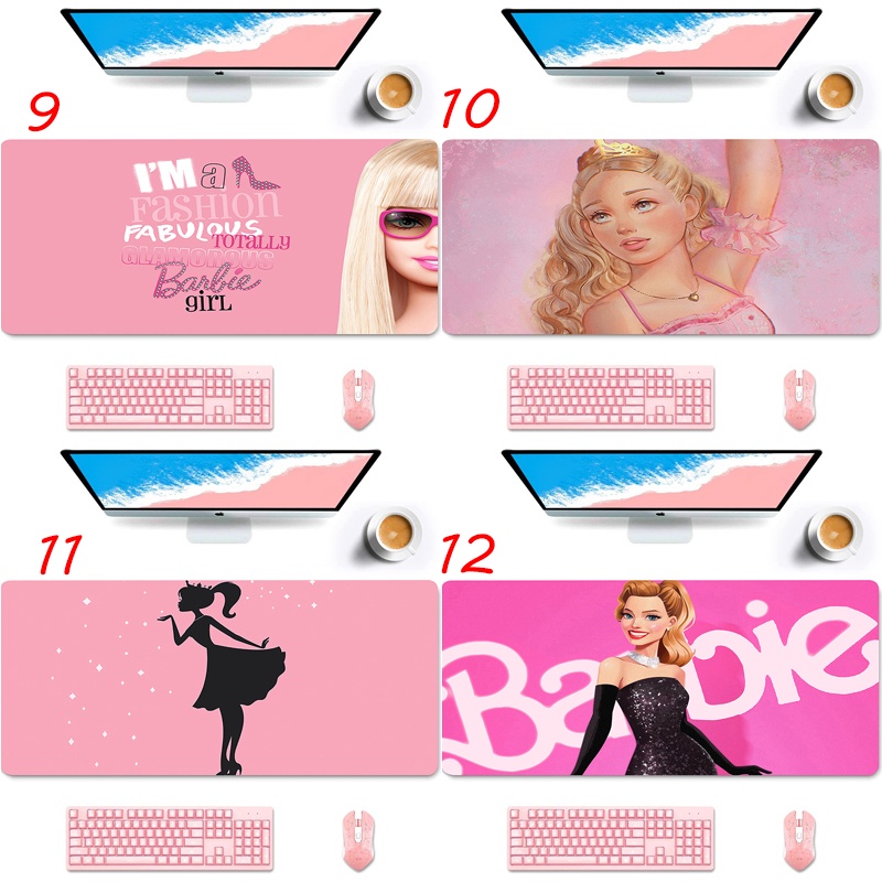 DISNEY Tấm Lót Chuột Và Bàn Phím Chống Trượt Hình Búp Bê Barbie Màu Hồng Dễ Thương