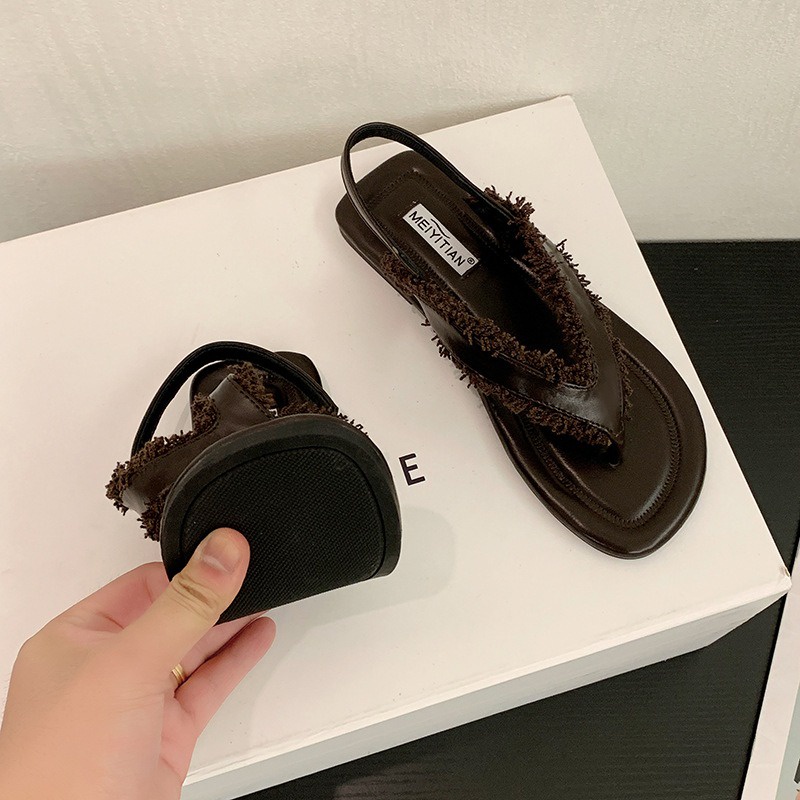 Xăng đan La Mã Mũi Tròn Dây Chéo Thời Trang Nữ Cổ Điển 02678