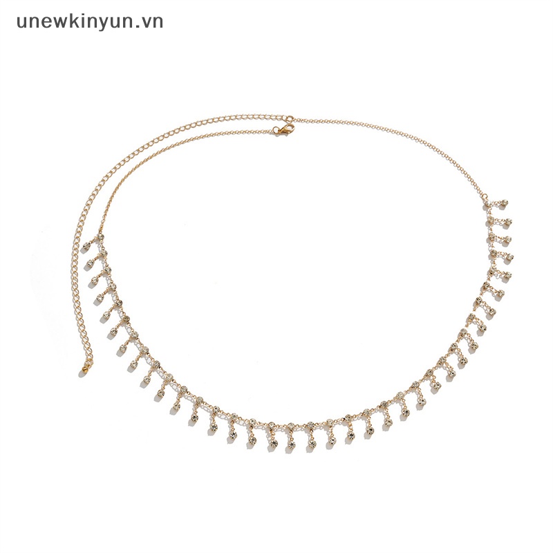 Dây Xích Đeo Hông Đính Đá Zircon Phối Tua Rua Thời Trang Cho Nữ