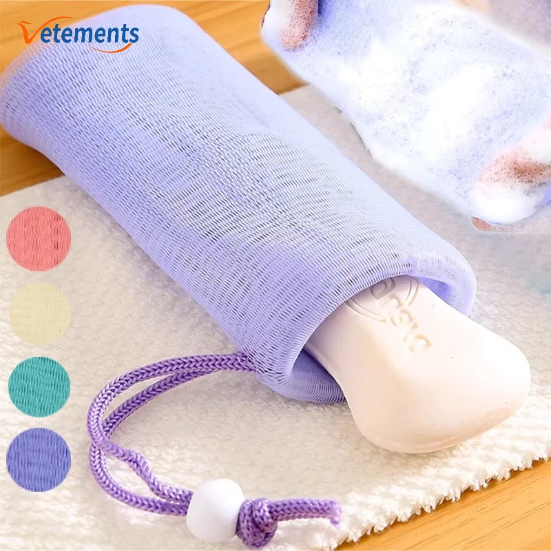 Túi Dây Rút Đựng Xà Phòng 6 Lớp Tạo Bọt Nhiều Màu Sắc Có Thể Tái Sử Dụng