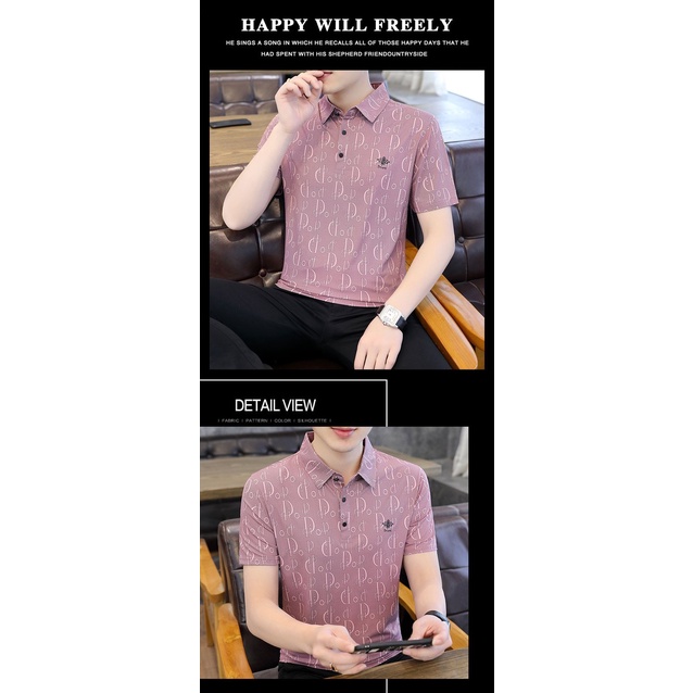 Áo Thun Polo Mỏng Cỡ Lớn In Họa Tiết Thời Trang Mùa Hè Mới Cho Nam Trung Niên Và Bố