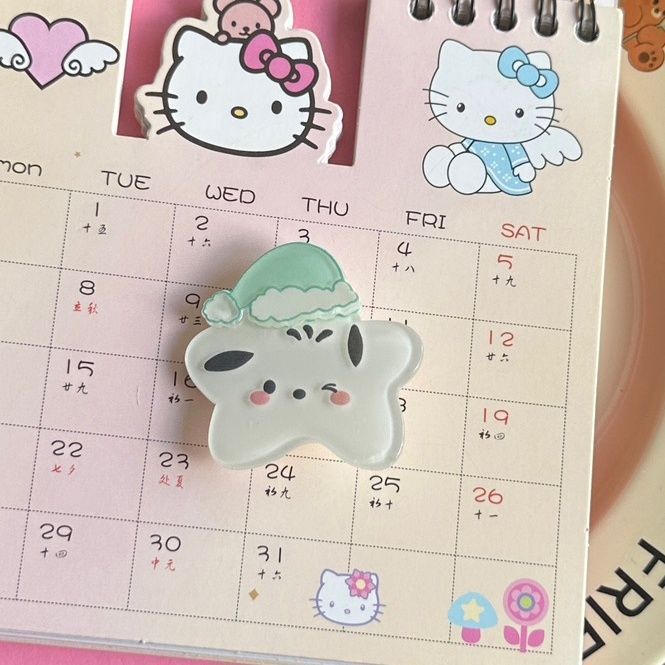 Sanrio Kẹp Tóc Nhựa acrylic Hình Hello Kitty / Trái Tim Dễ Thương Cho Nữ Thời Trang