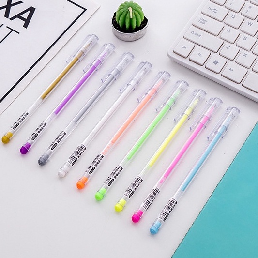 Bút viết calligraphy ngòi 0.5mm nhiều màu dễ thương Bút Nước Nhiều Màu Sắc Sáng Tạo -Chamara